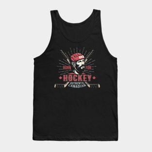 Vintage Canadian hockey print with bearded player Tank Top